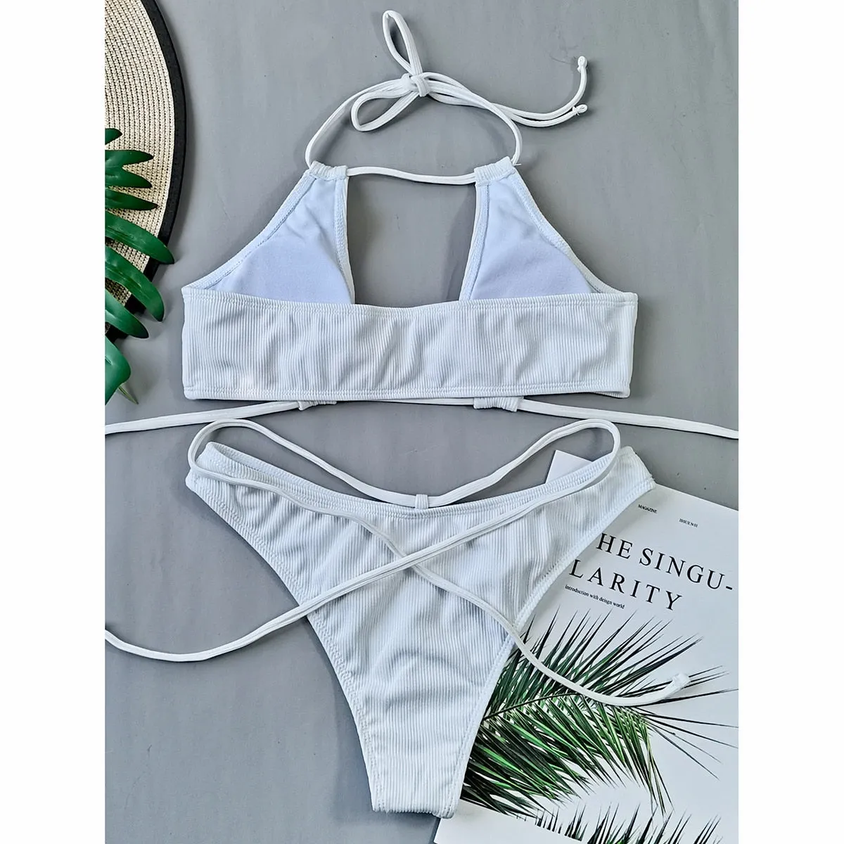 2 Piece Push Up Bikini Set High Waist Swimsuit Swimwear Beachwear Bathing Suit Swimming Suits