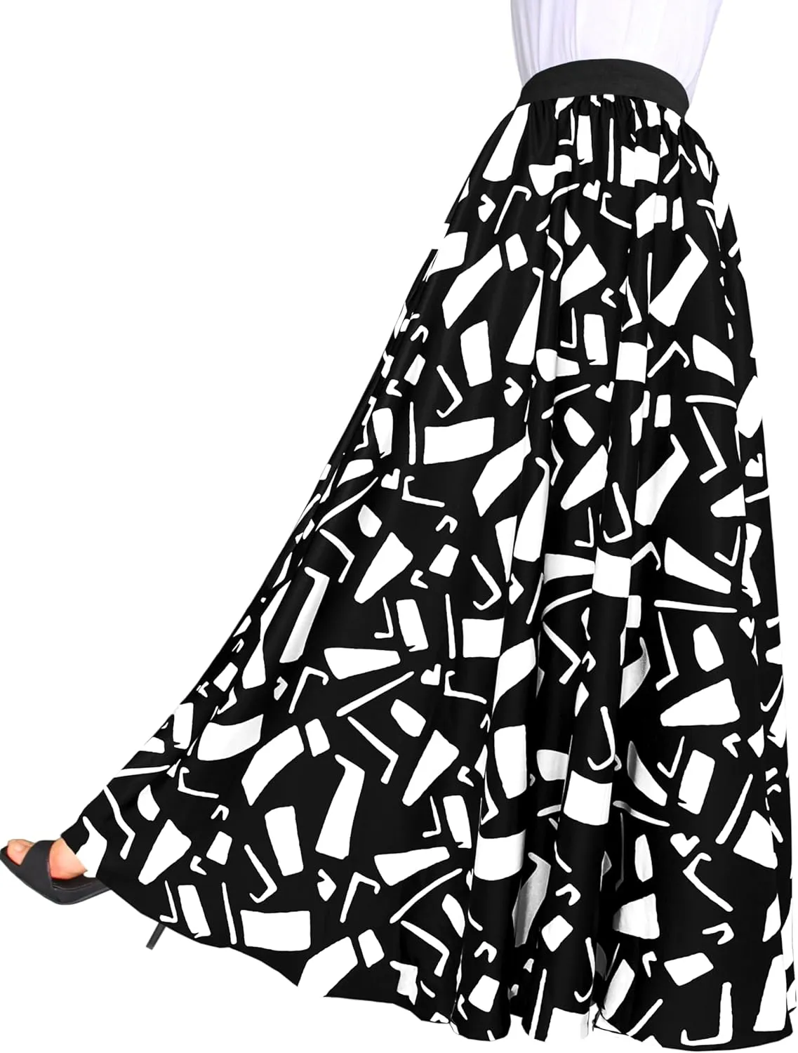 Afibi Women African Skirt Printed Ankara Maxi Skirt Dashiki Long Skirts with Pockets