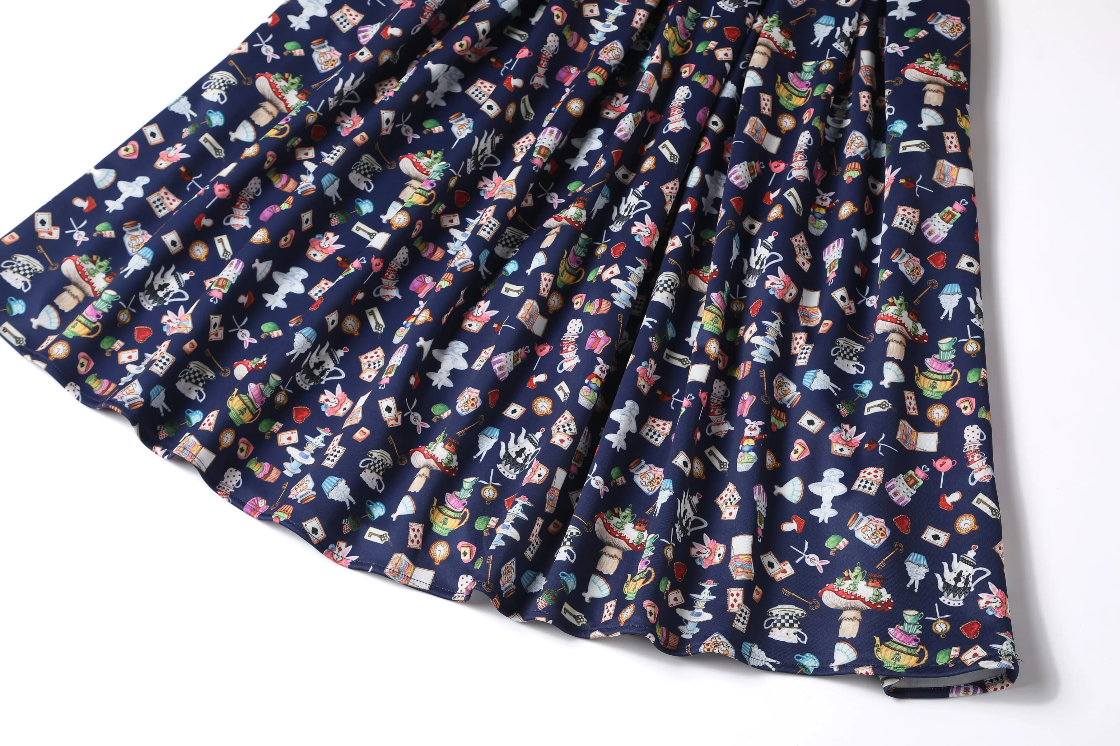 Amanda Navy Blue Wonderland Swing Dress