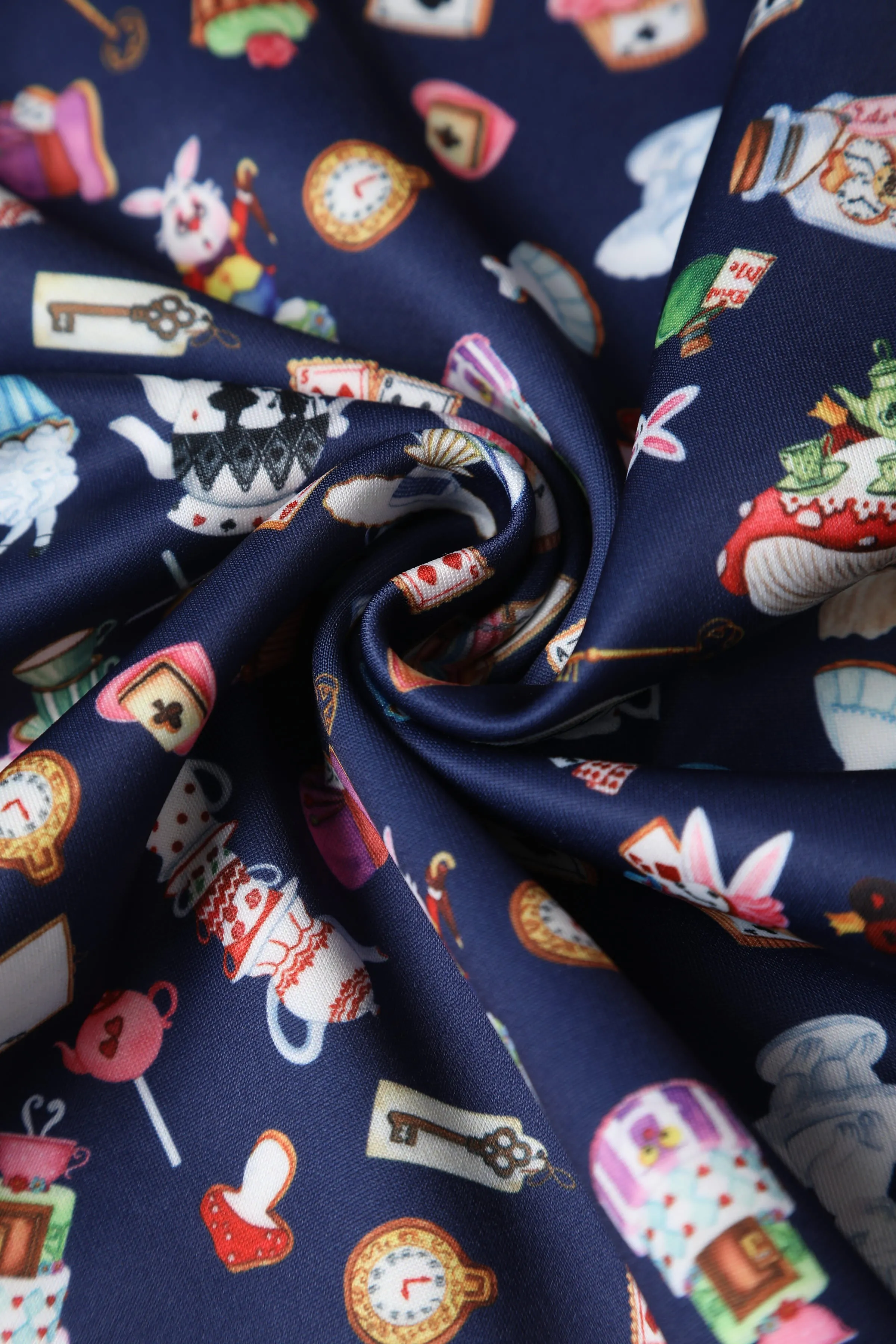 Amanda Navy Blue Wonderland Swing Dress