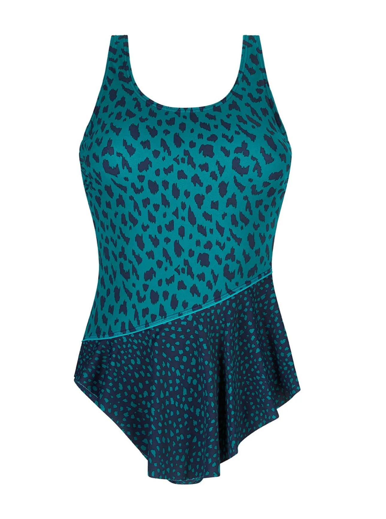 Amoena Manila Sarong Mastectomy Swimsuit - Teal/Navy