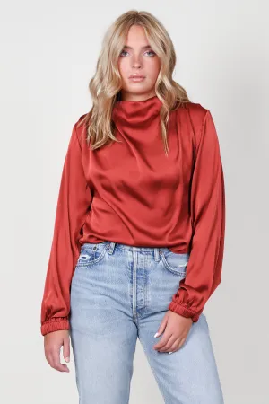 ASTR | Mila Silk Top - Rust