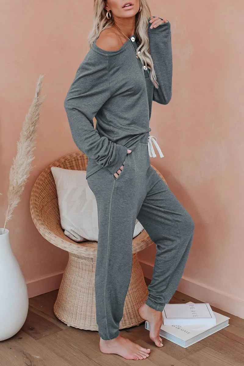 AUTOMET Womens 2 Piece Outfits Pajamas Sets Fall Lounge Sets Loungewear Sweatsuits with Sweatpants