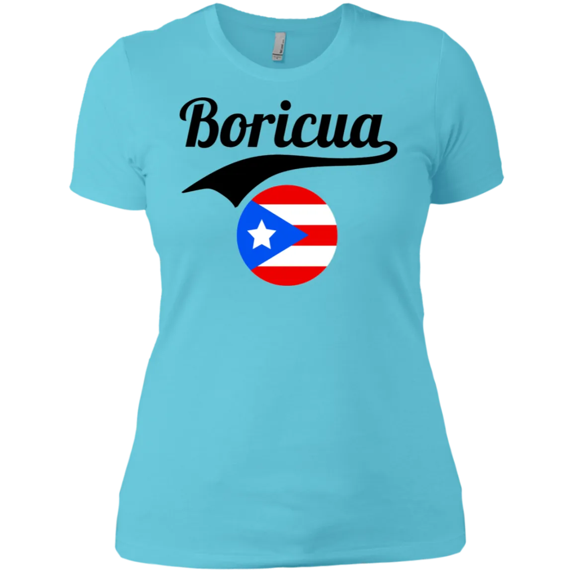 Boricua Ladies' Boyfriend T-Shirt (Black Text)