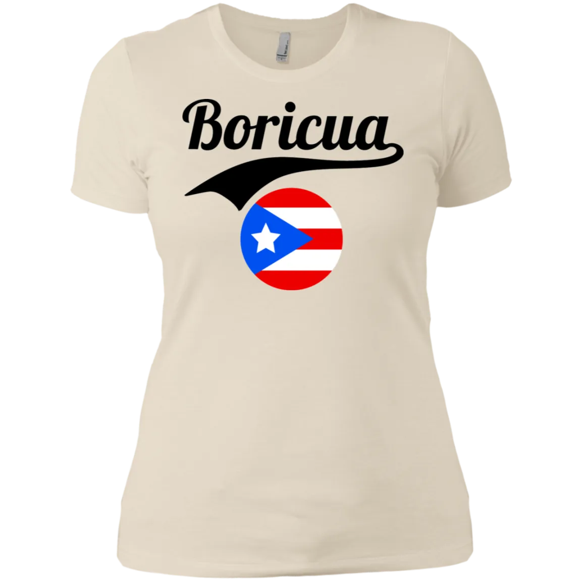 Boricua Ladies' Boyfriend T-Shirt (Black Text)