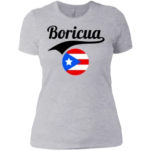 Boricua Ladies' Boyfriend T-Shirt (Black Text)
