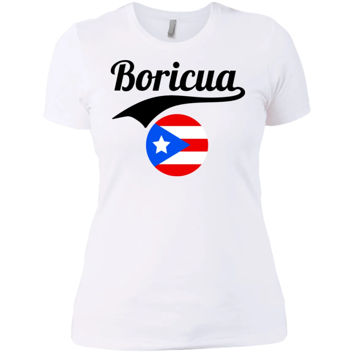 Boricua Ladies' Boyfriend T-Shirt (Black Text)