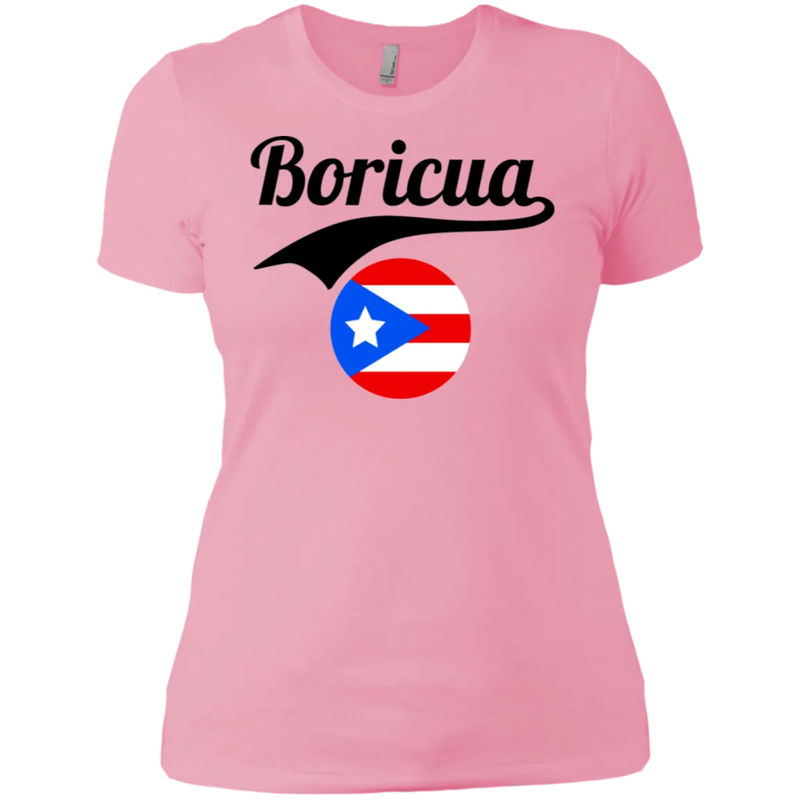 Boricua Ladies' Boyfriend T-Shirt (Black Text)