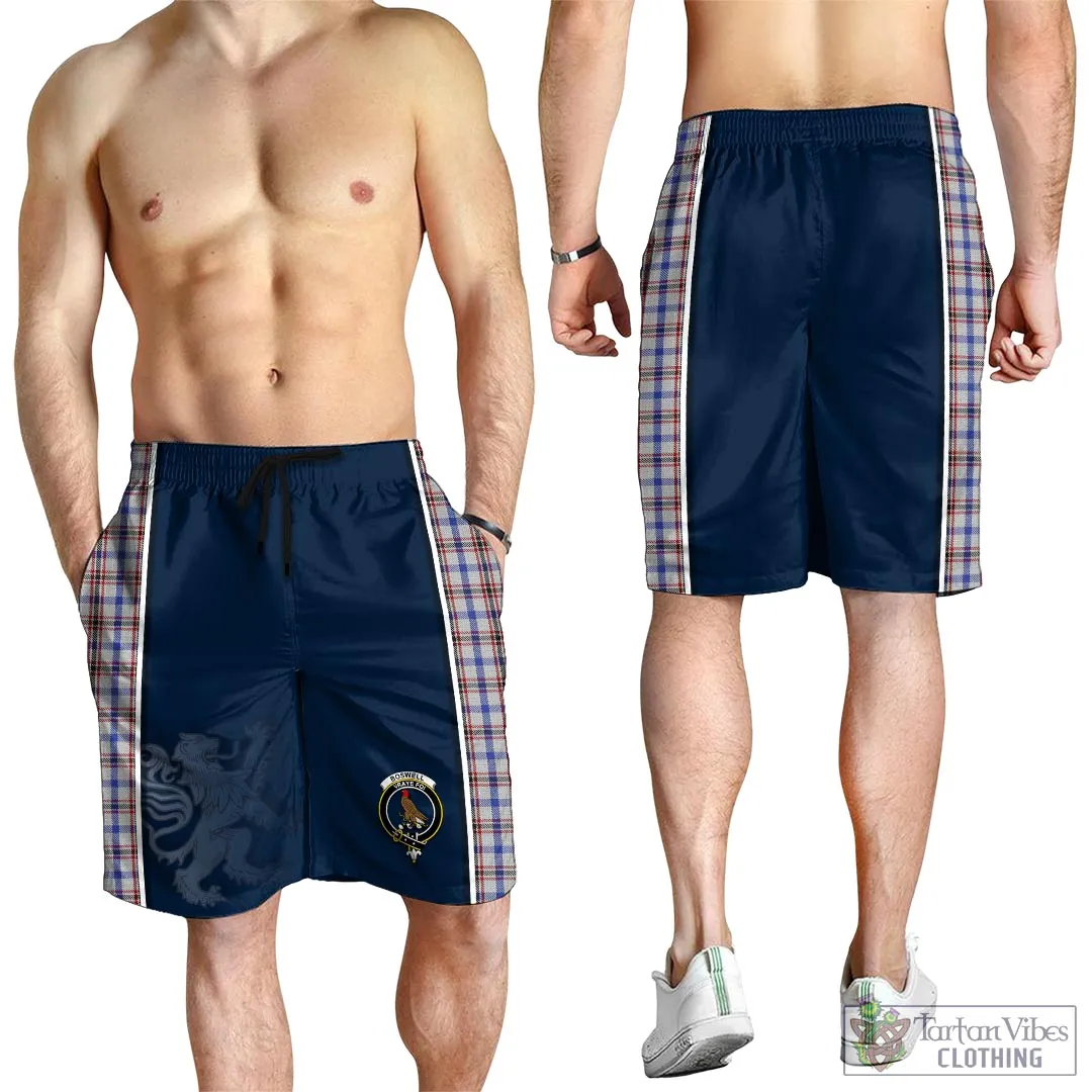 Boswell Tartan Men's Shorts with Family Crest and Lion Rampant Vibes Sport Style