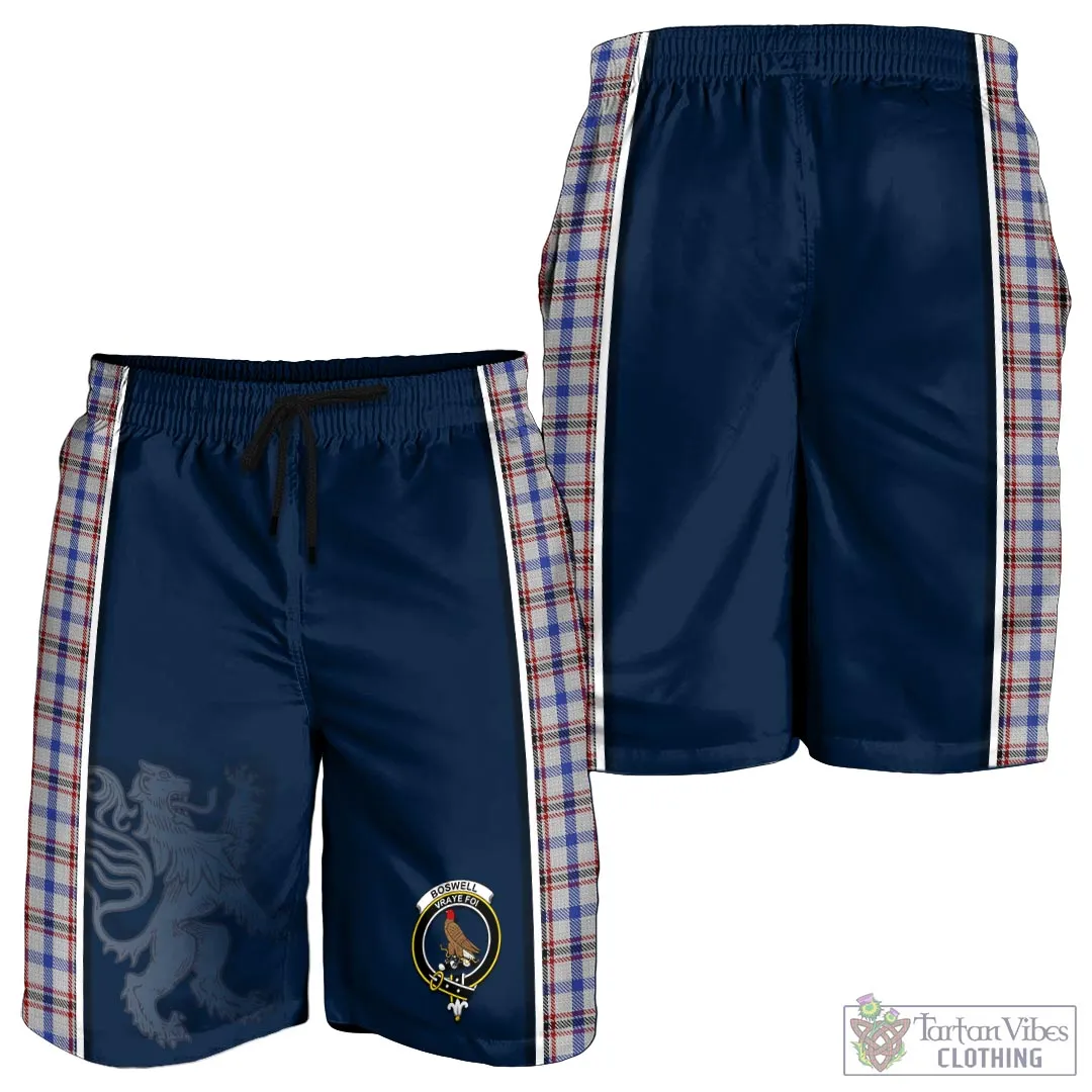 Boswell Tartan Men's Shorts with Family Crest and Lion Rampant Vibes Sport Style