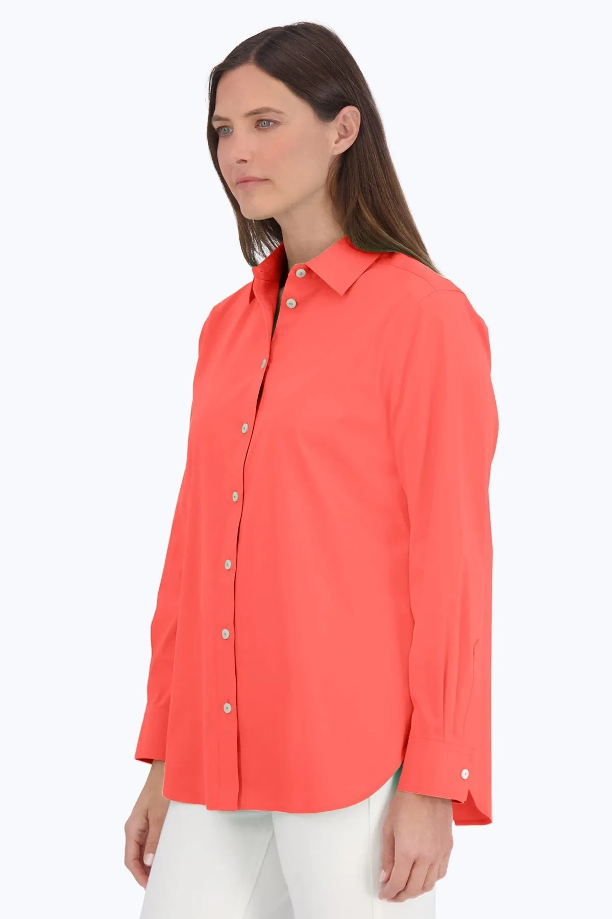 Boyfriend Long Sleeve Essential Stretch No Iron Tunic