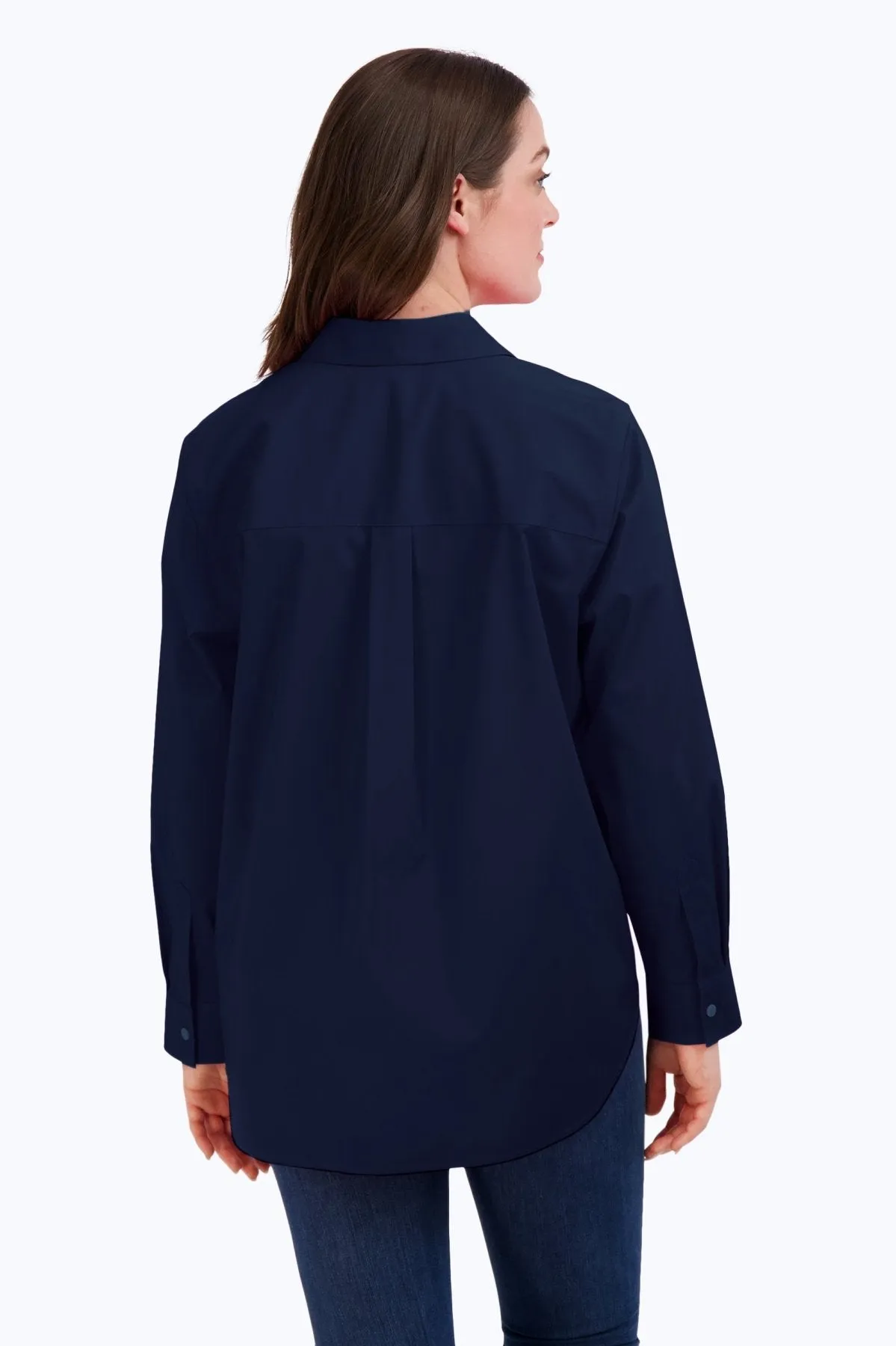 Boyfriend Long Sleeve Essential Stretch No Iron Tunic