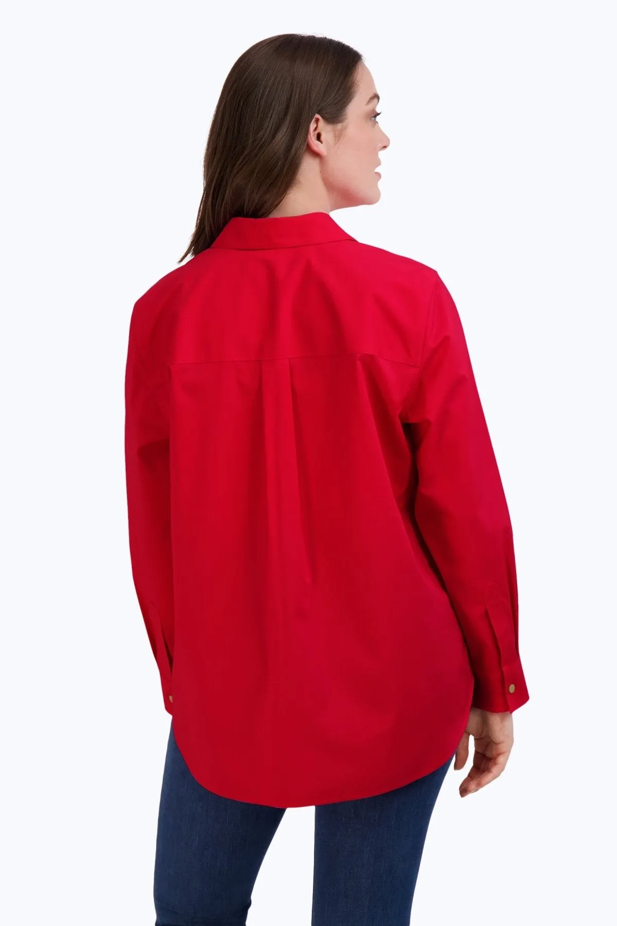 Boyfriend Long Sleeve Essential Stretch No Iron Tunic