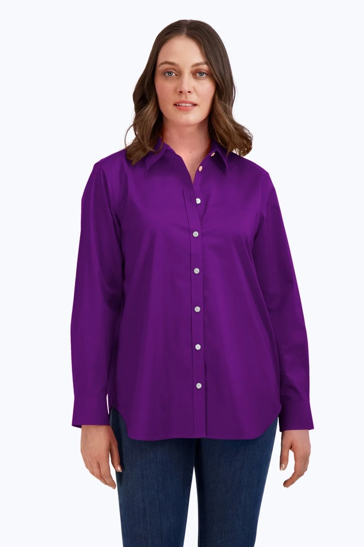 Boyfriend Long Sleeve Essential Stretch No Iron Tunic