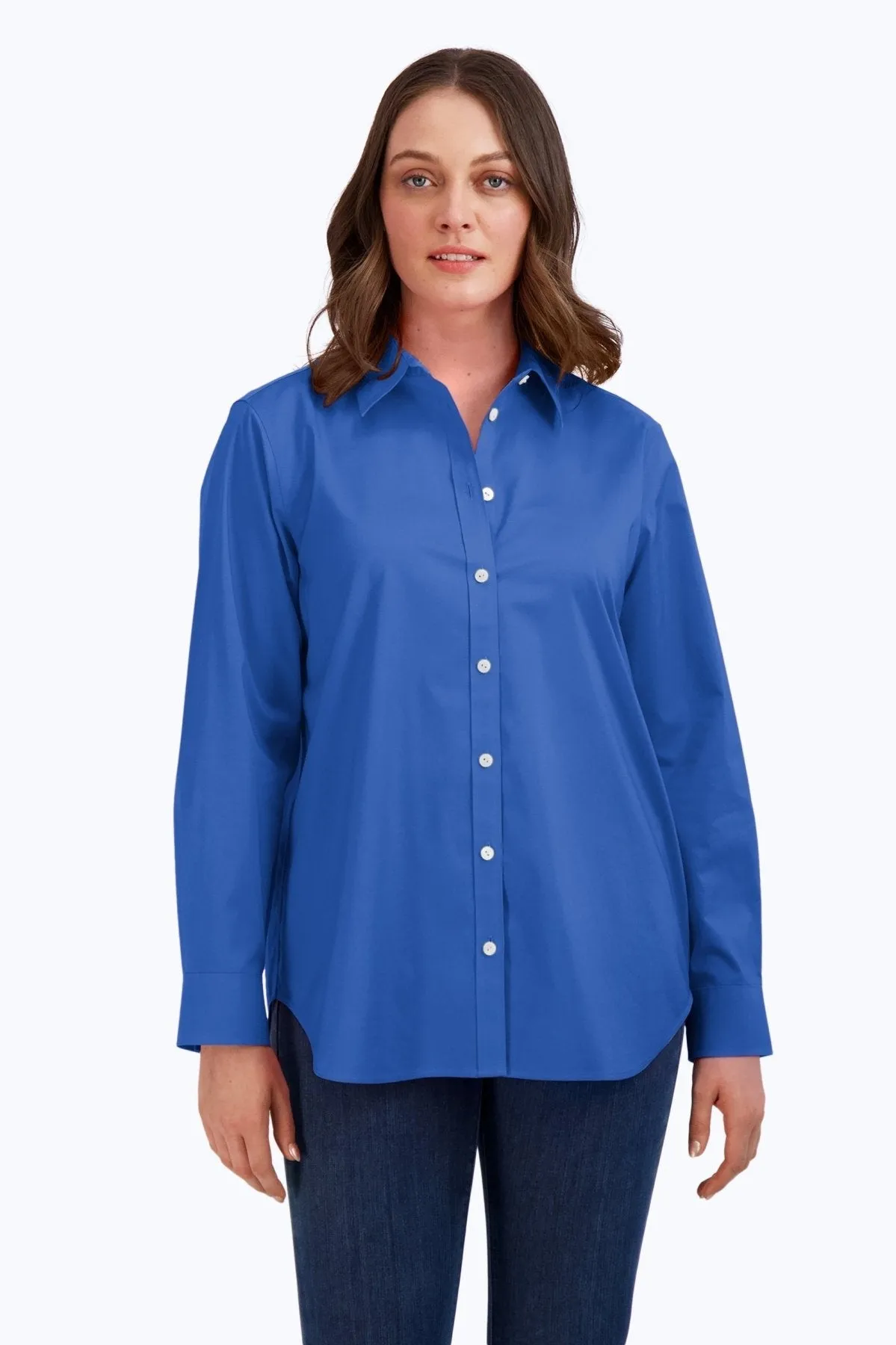 Boyfriend Long Sleeve Essential Stretch No Iron Tunic