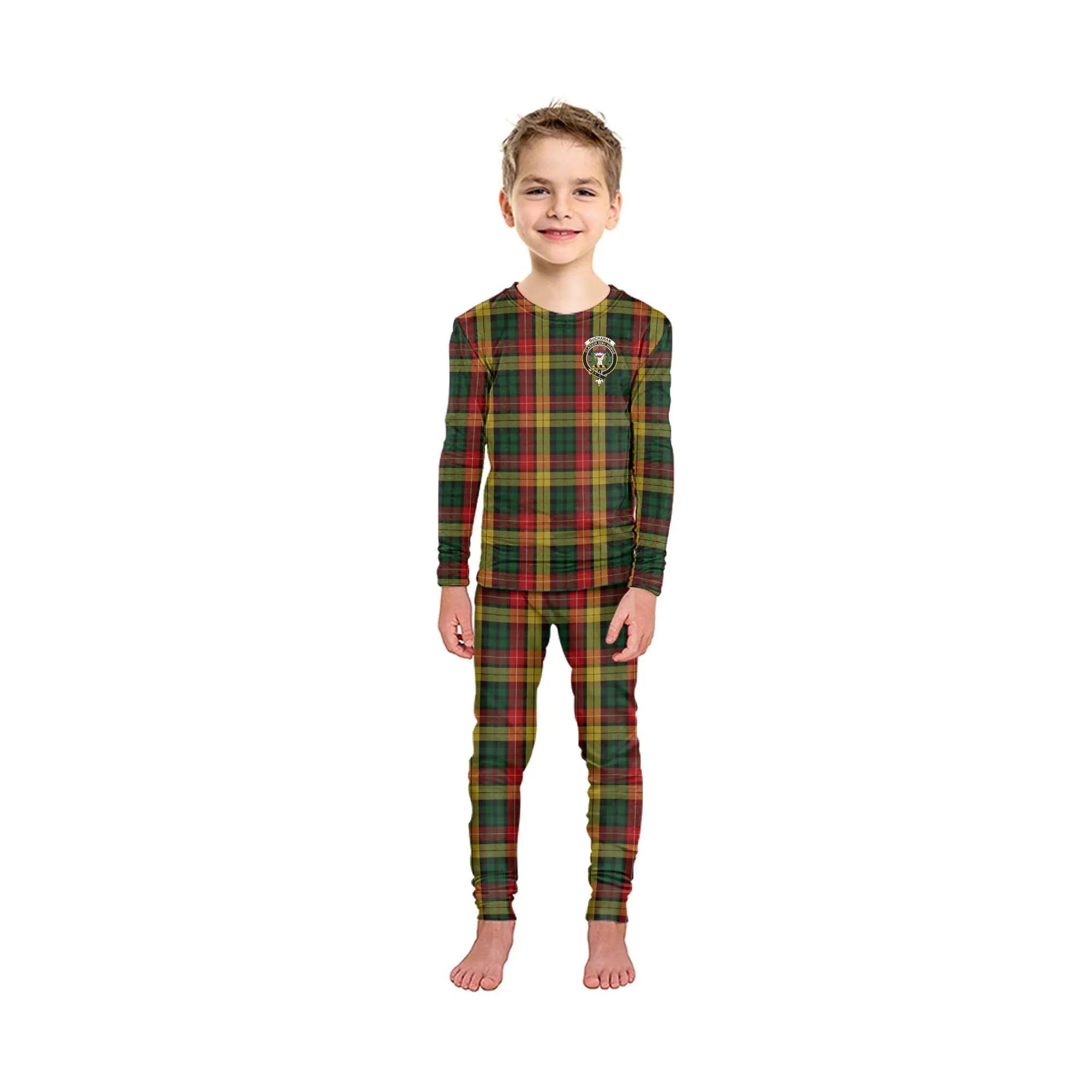Buchanan Tartan Pajamas Family Set with Family Crest