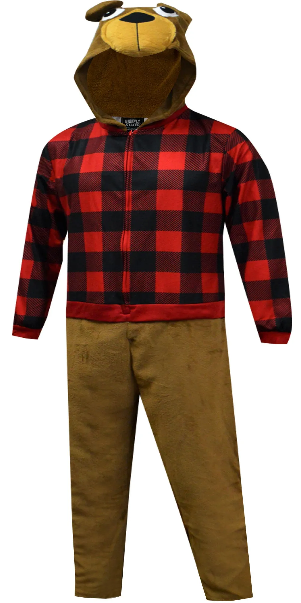 Buffalo Bear Adult Hooded One Piece Pajama