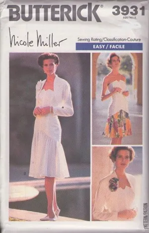 Butterick 3931 Misses Jacket and Dress Vintage 1980's