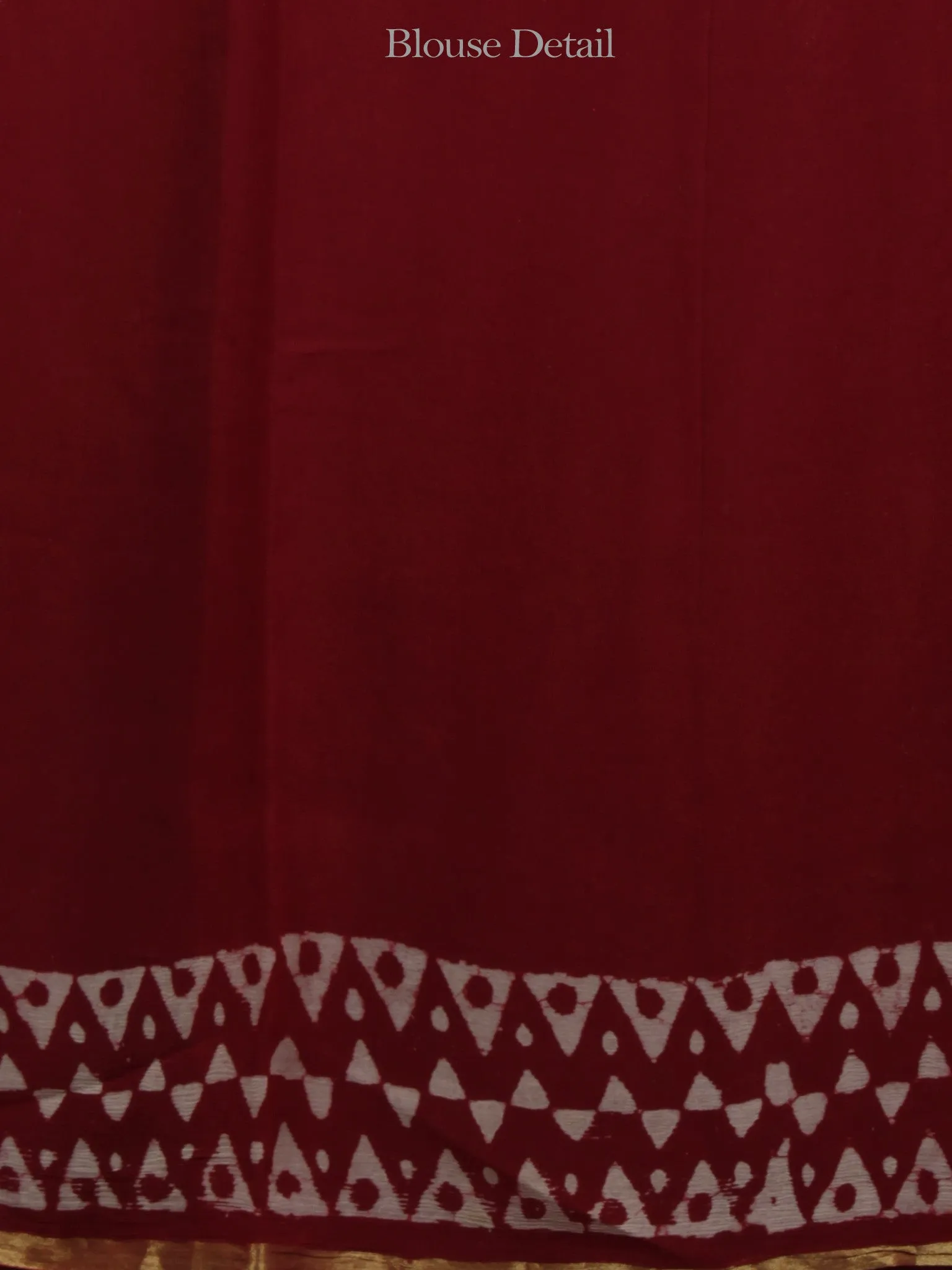 Cherry Red Ivory Hand Block Printed Chiffon Saree - S031702079