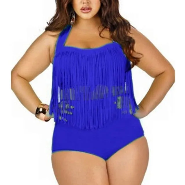 Curve-enhancing Tassel Push Up Plus Size Bikini Swimsuits