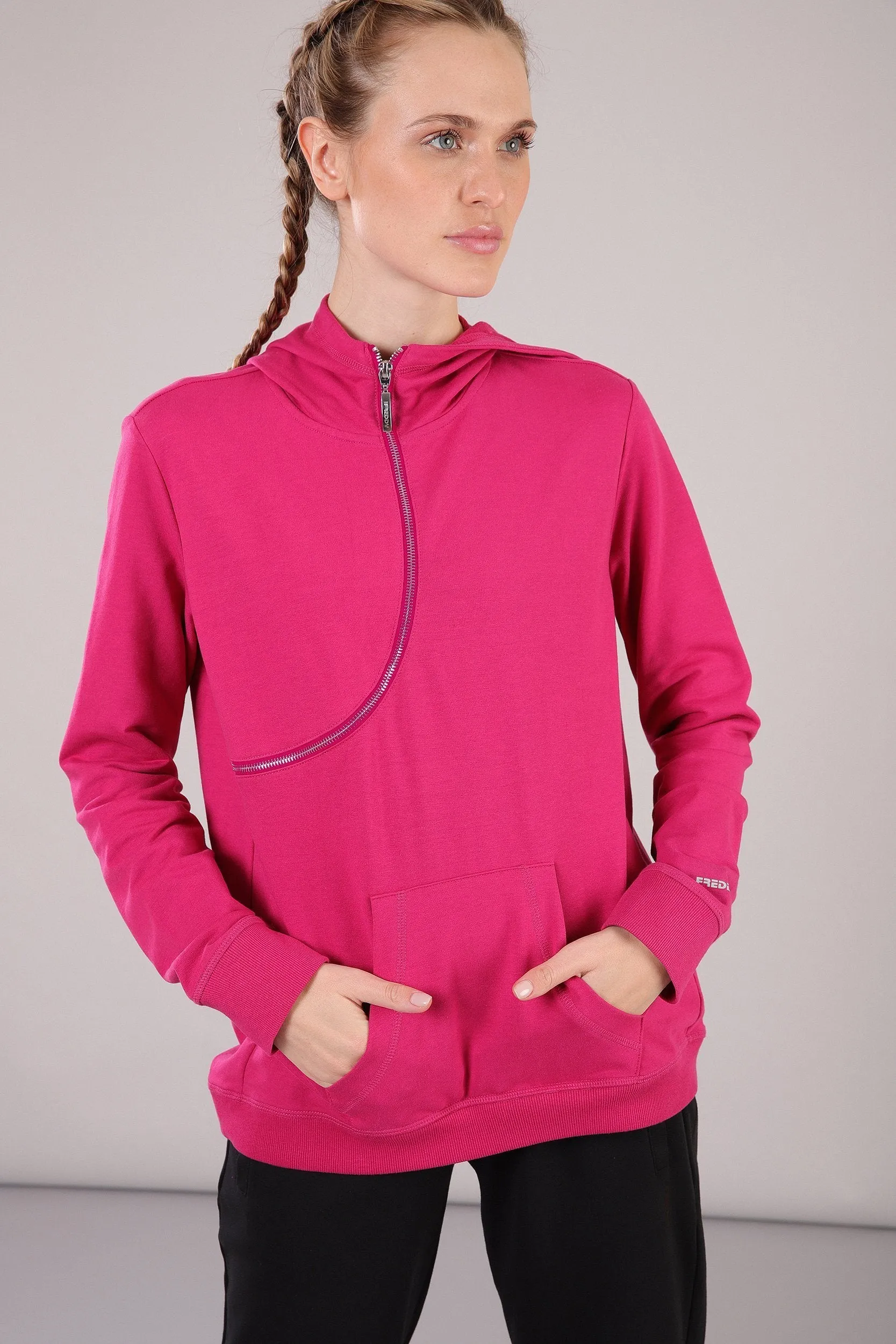 Curve Hoodie - Fuchsia Pink