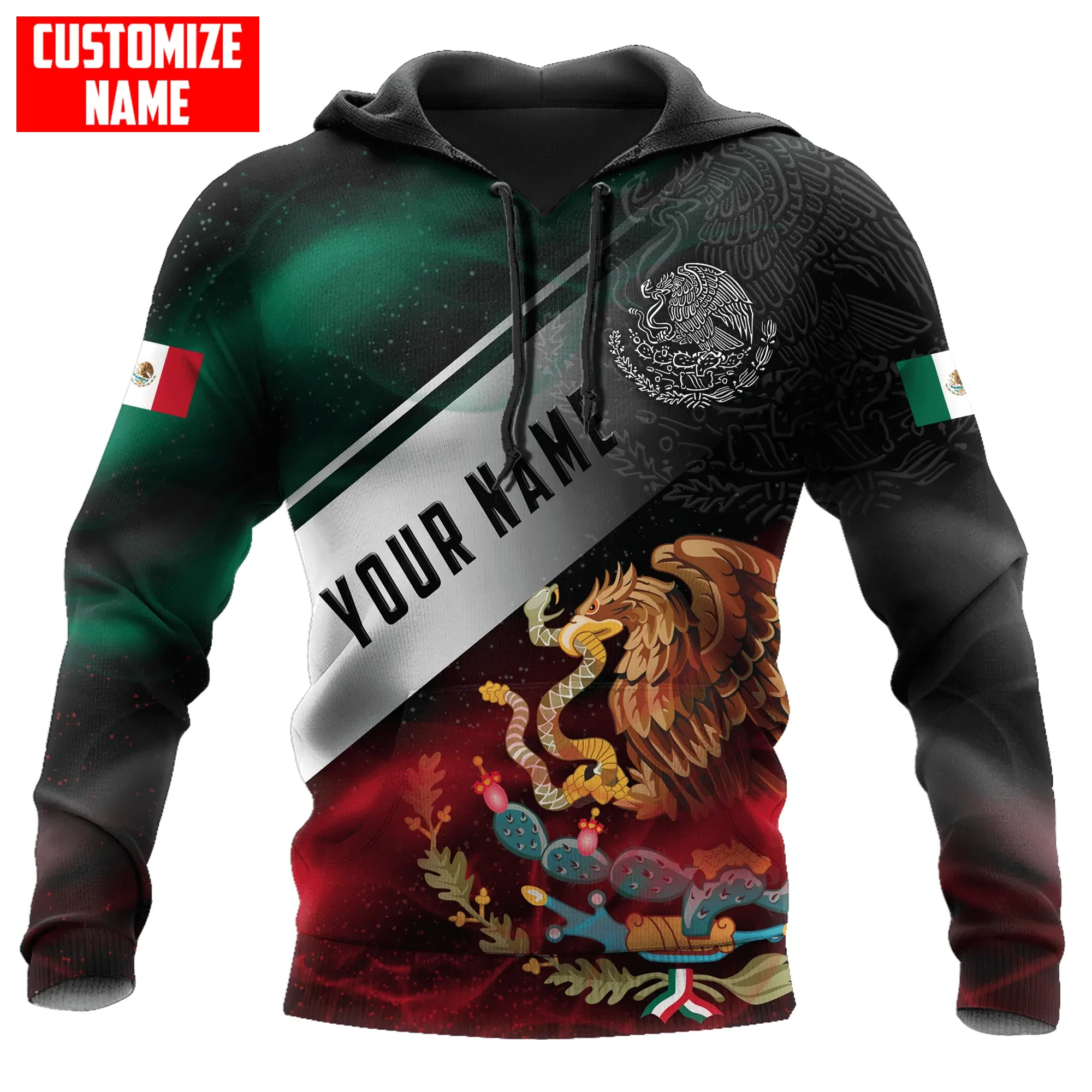 Custom Mexico Smoke Line Hoodie, 3D Full Printed Mexico Hoodie