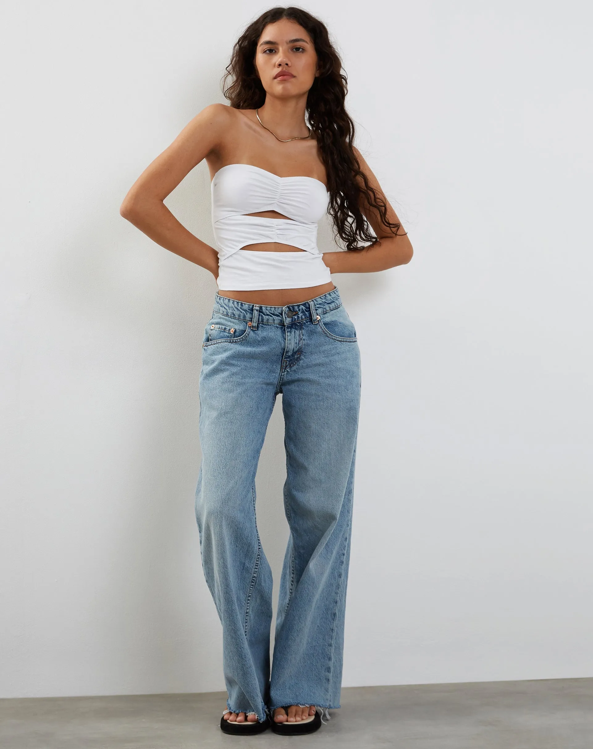 Dayu Bandeau Crop Top in White