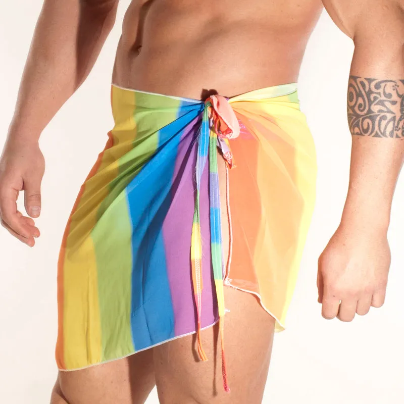 Elegant Sheer Rainbow Mini Sarong Wrap