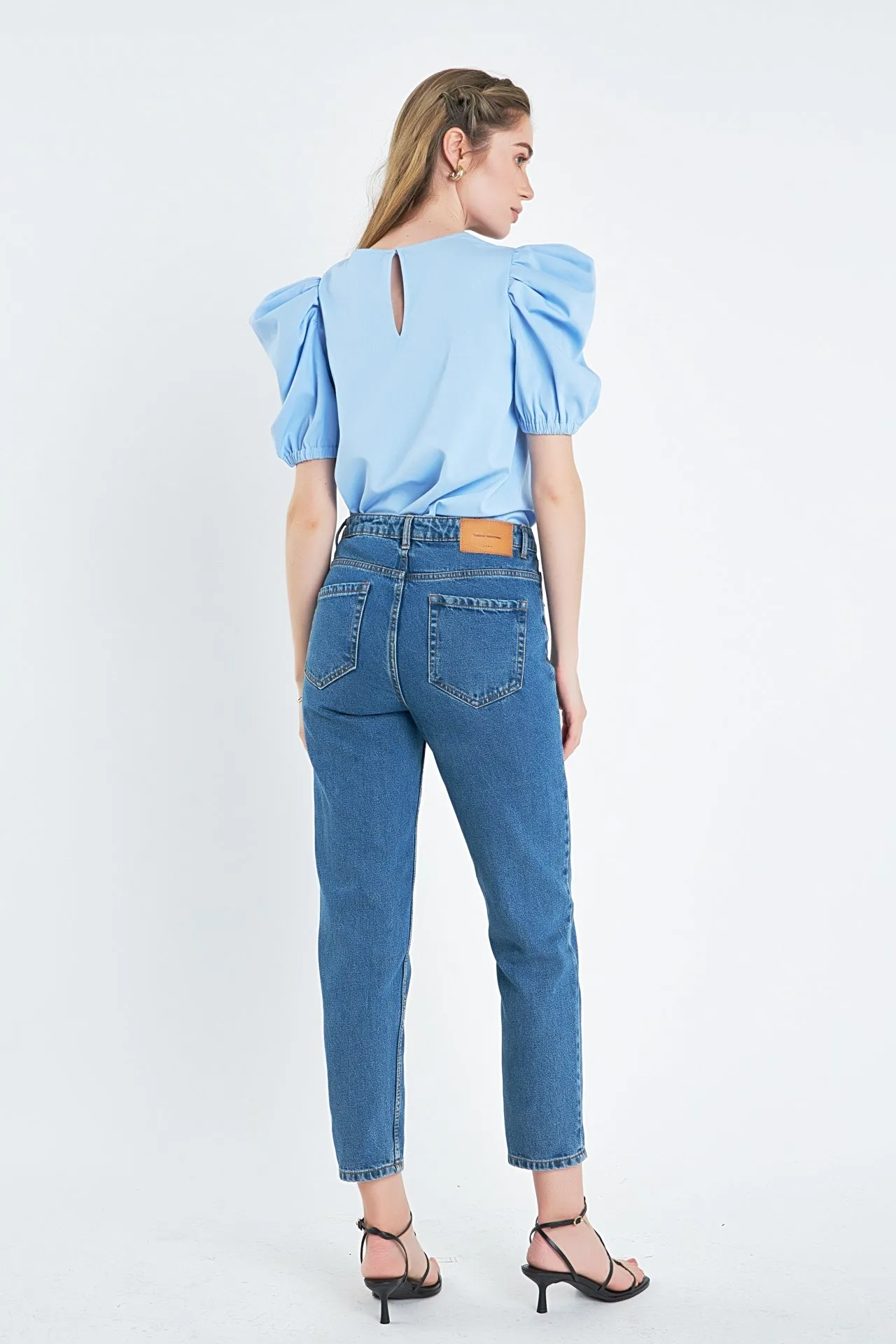 English Factory - Ruched Puff Sleeve Top