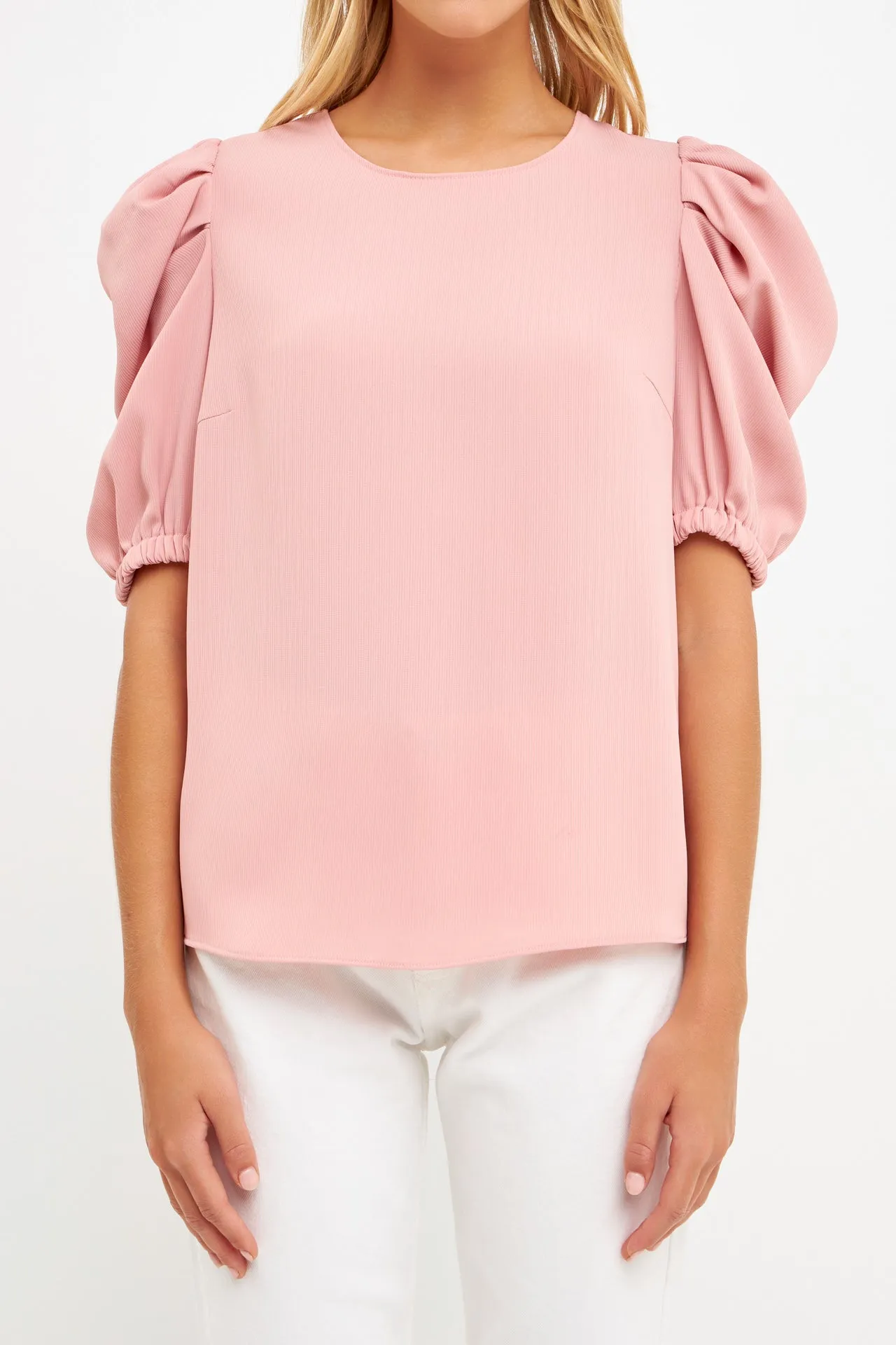 English Factory - Ruched Puff Sleeve Top