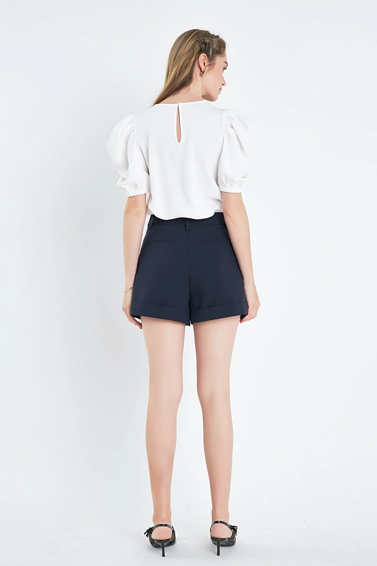 English Factory - Ruched Puff Sleeve Top