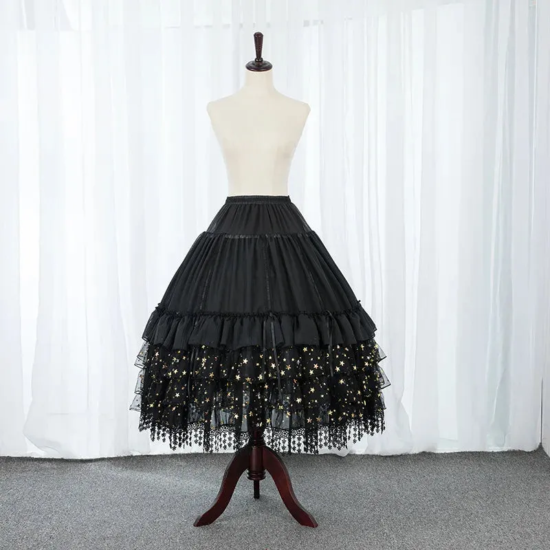 Falling Stars ~ Puffy Lolita Petticoat w. Detachable Hoops & Tassels