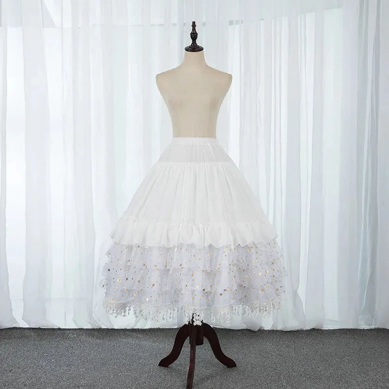 Falling Stars ~ Puffy Lolita Petticoat w. Detachable Hoops & Tassels