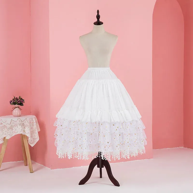 Falling Stars ~ Puffy Lolita Petticoat w. Detachable Hoops & Tassels