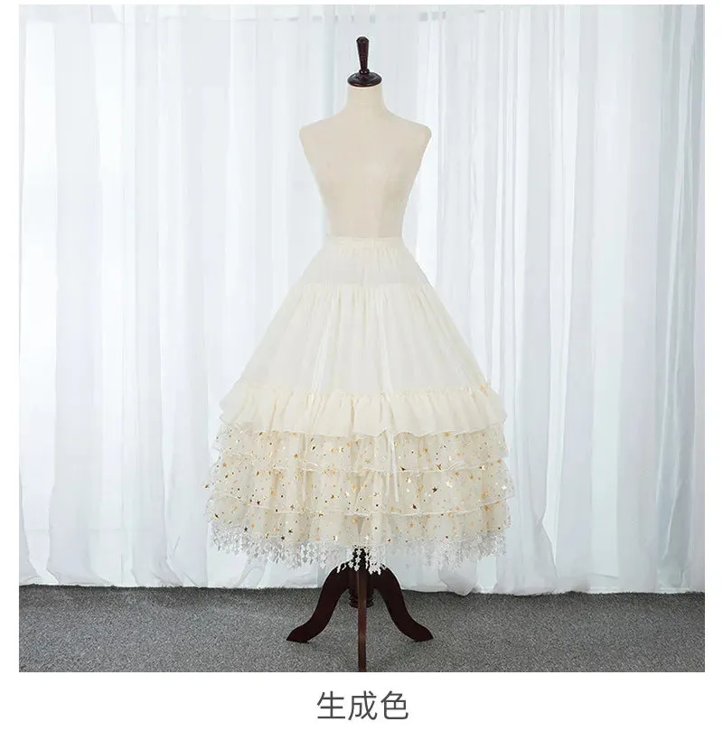 Falling Stars ~ Puffy Lolita Petticoat w. Detachable Hoops & Tassels