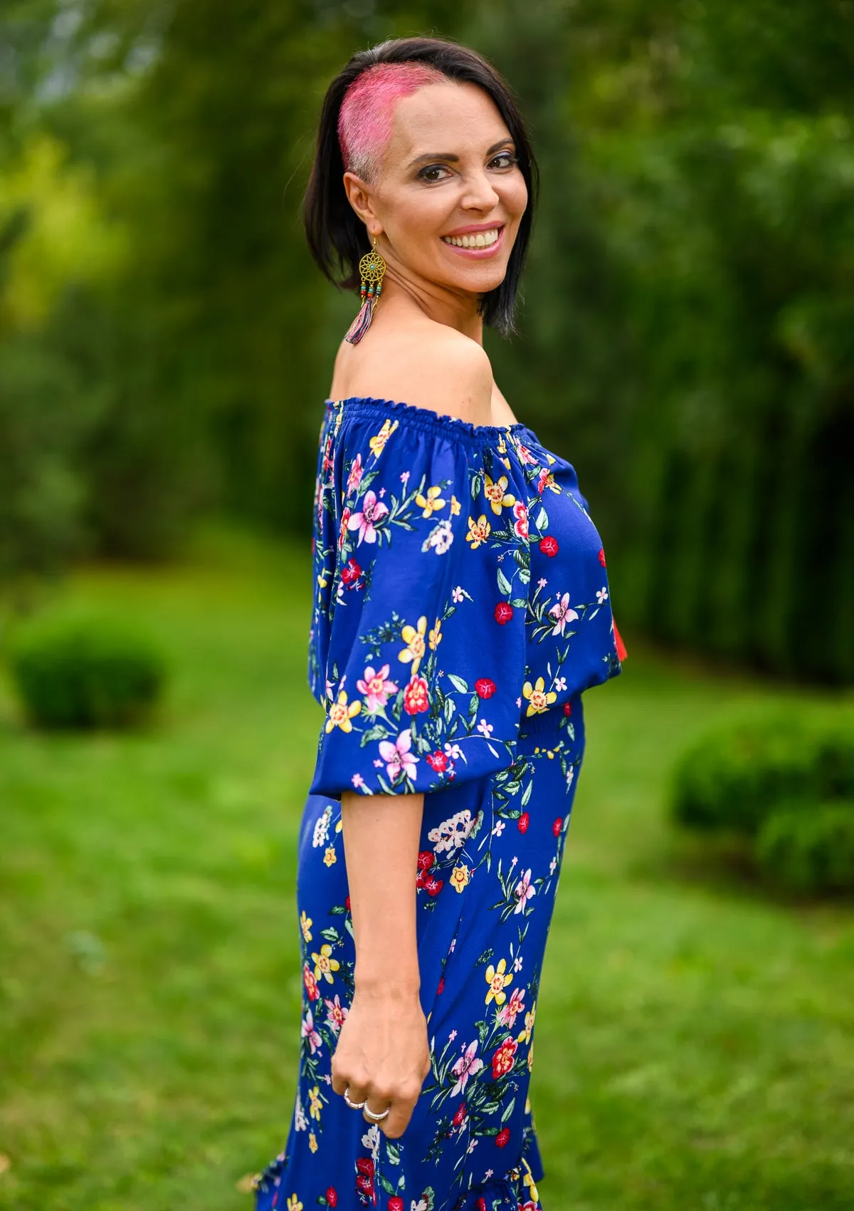 Flaminga Mix Flowers Blue Dress
