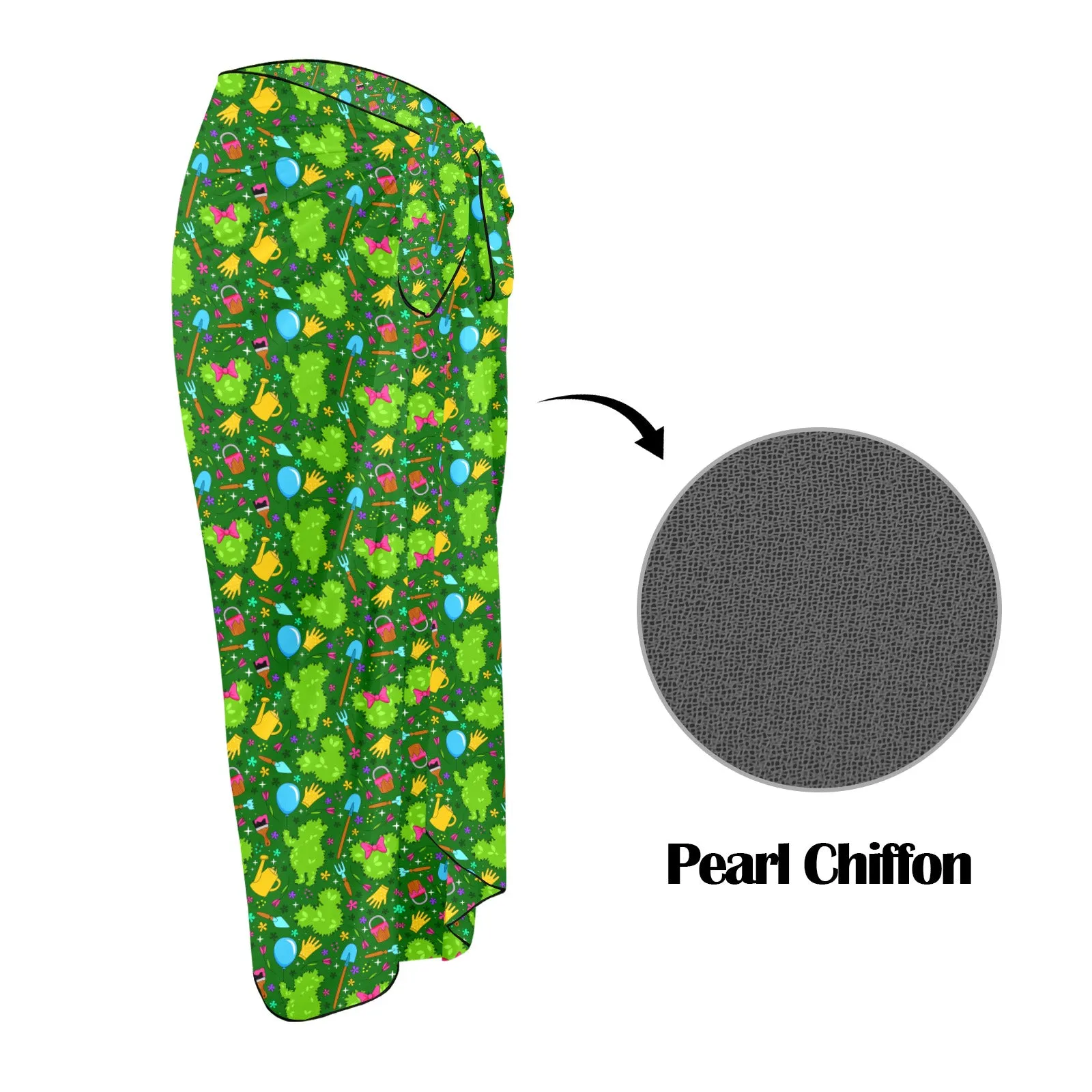 Flower And Garden Long Beach Sarong Wrap