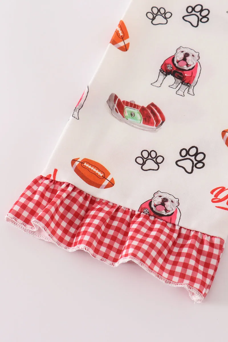 Go Dawgs print girl pajamas set