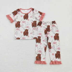 GSPO0962 girls alpine bullhead flowers Pajamas set