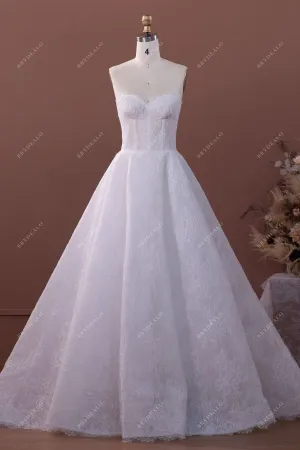High-End Lace Sweetheart Corset Puffy A-line Wedding Gown