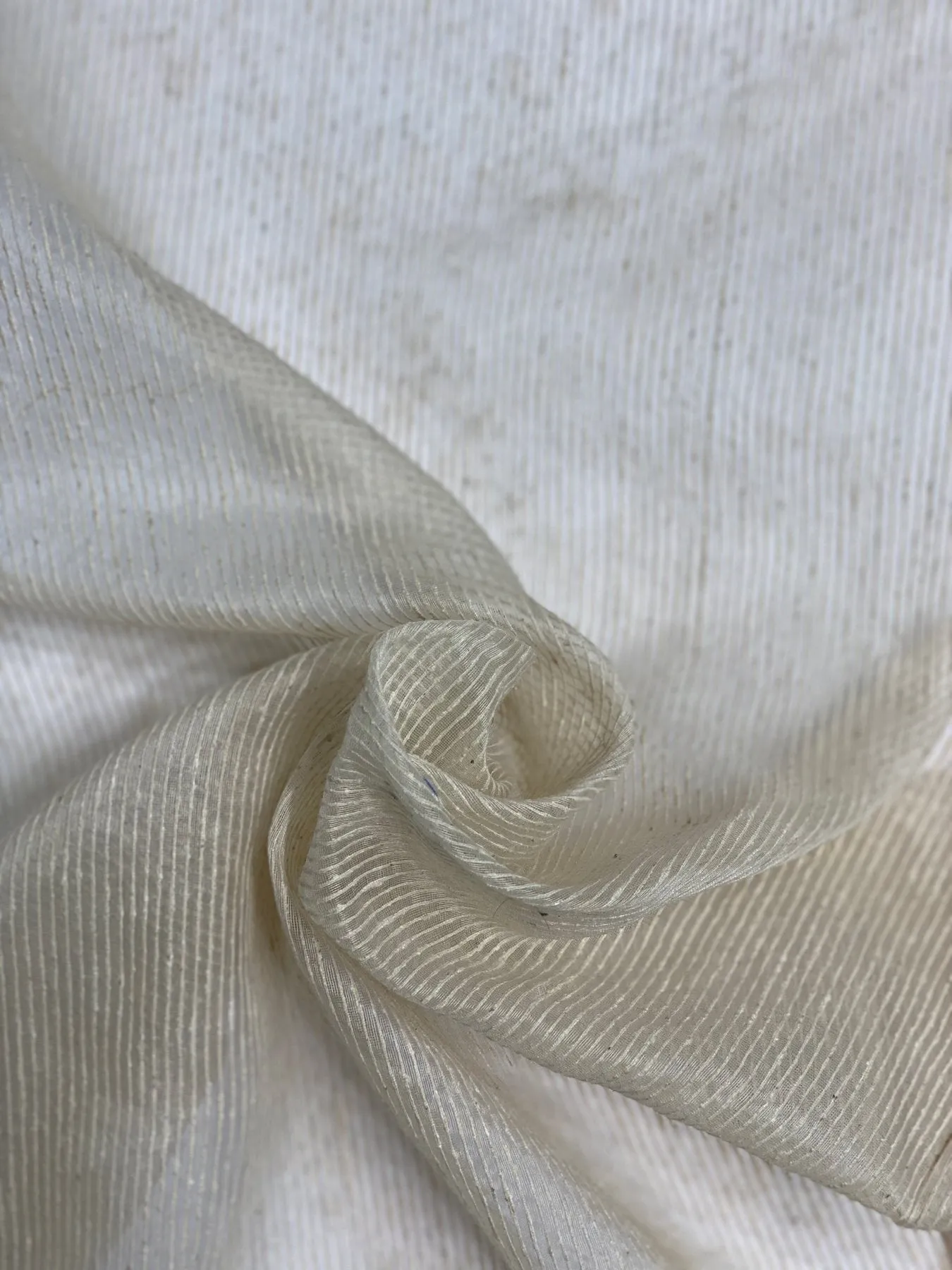 Ivory Silk Ottoman Organza Fabric