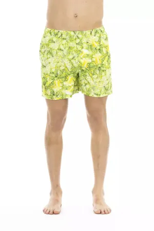 Just Cavalli Green Polyester Men's Swimwear Shorts
