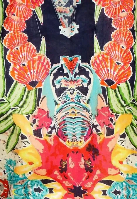 KikiSol Navy Tropical Boyfriend Shirt