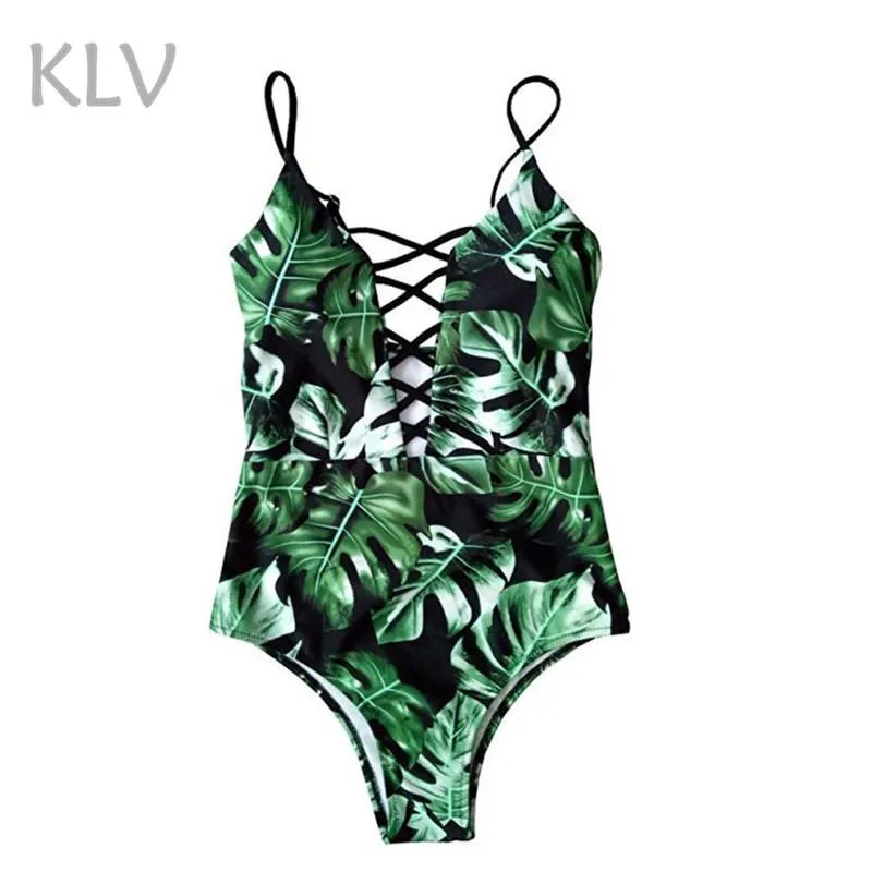 KLV bikini 2018 sexy women swimwear brazilian bikini push up Swimwear-Women maillot de bain femme mayo green biquini floral #@%