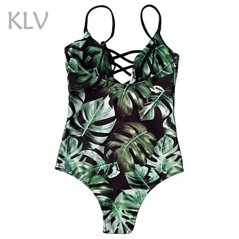 KLV bikini 2018 sexy women swimwear brazilian bikini push up Swimwear-Women maillot de bain femme mayo green biquini floral #@%