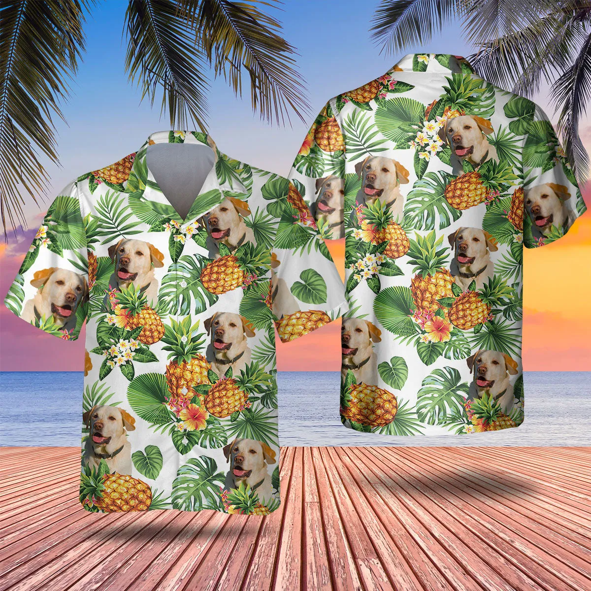 Labrador Retriever Tropical Pattern Hawaiian Shirt, Dog Hawaiian Shirt, summer gift for men and women