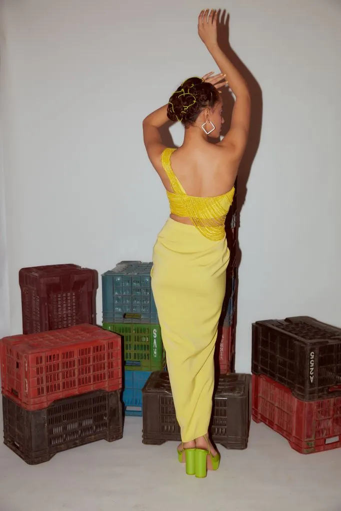 Lemon Yellow Sarong Skirt