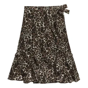 Leopard Side Tie Skirt