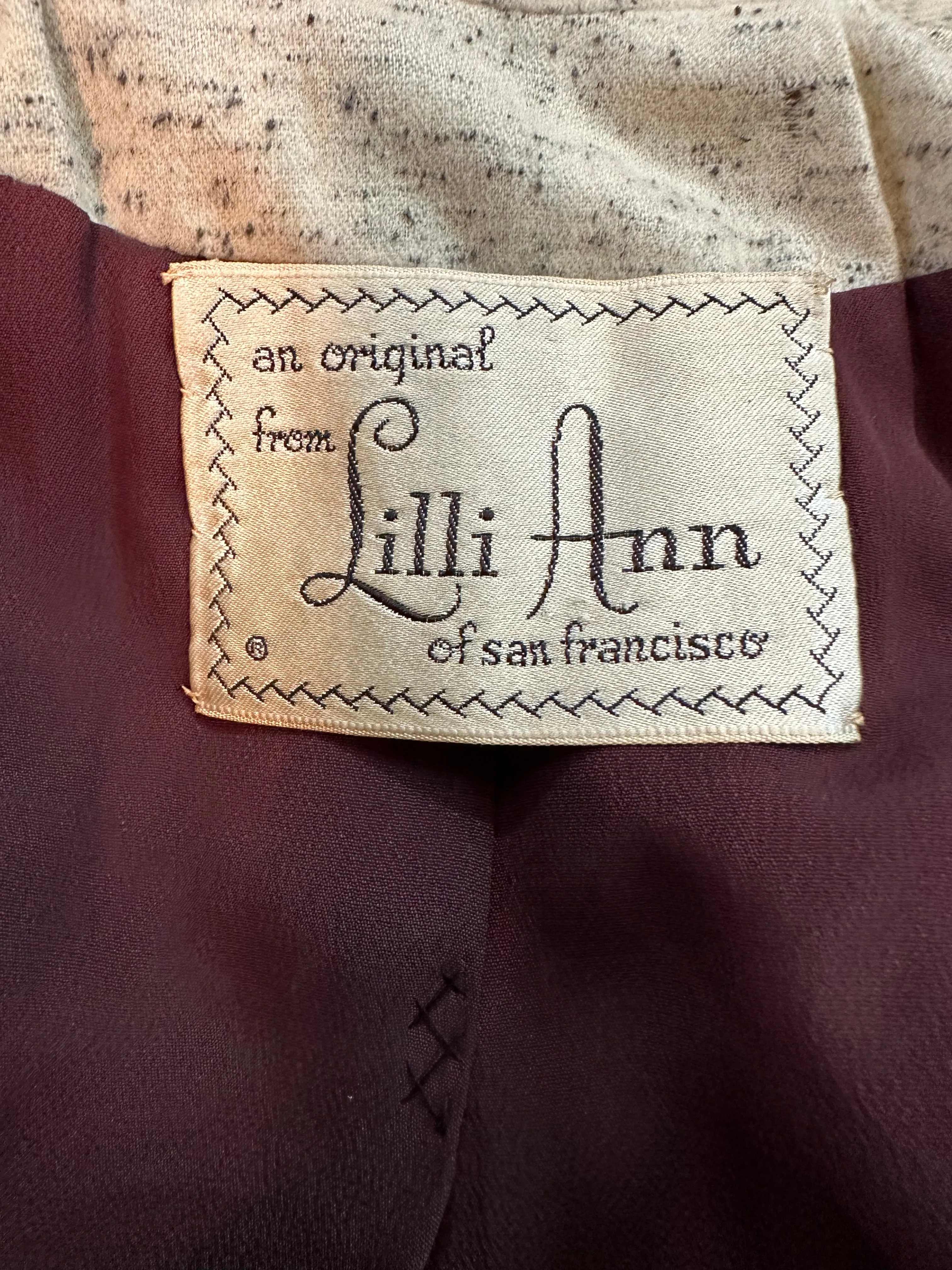 Lilli Ann 1950s Ivory Flecked Wool Skirt Suit