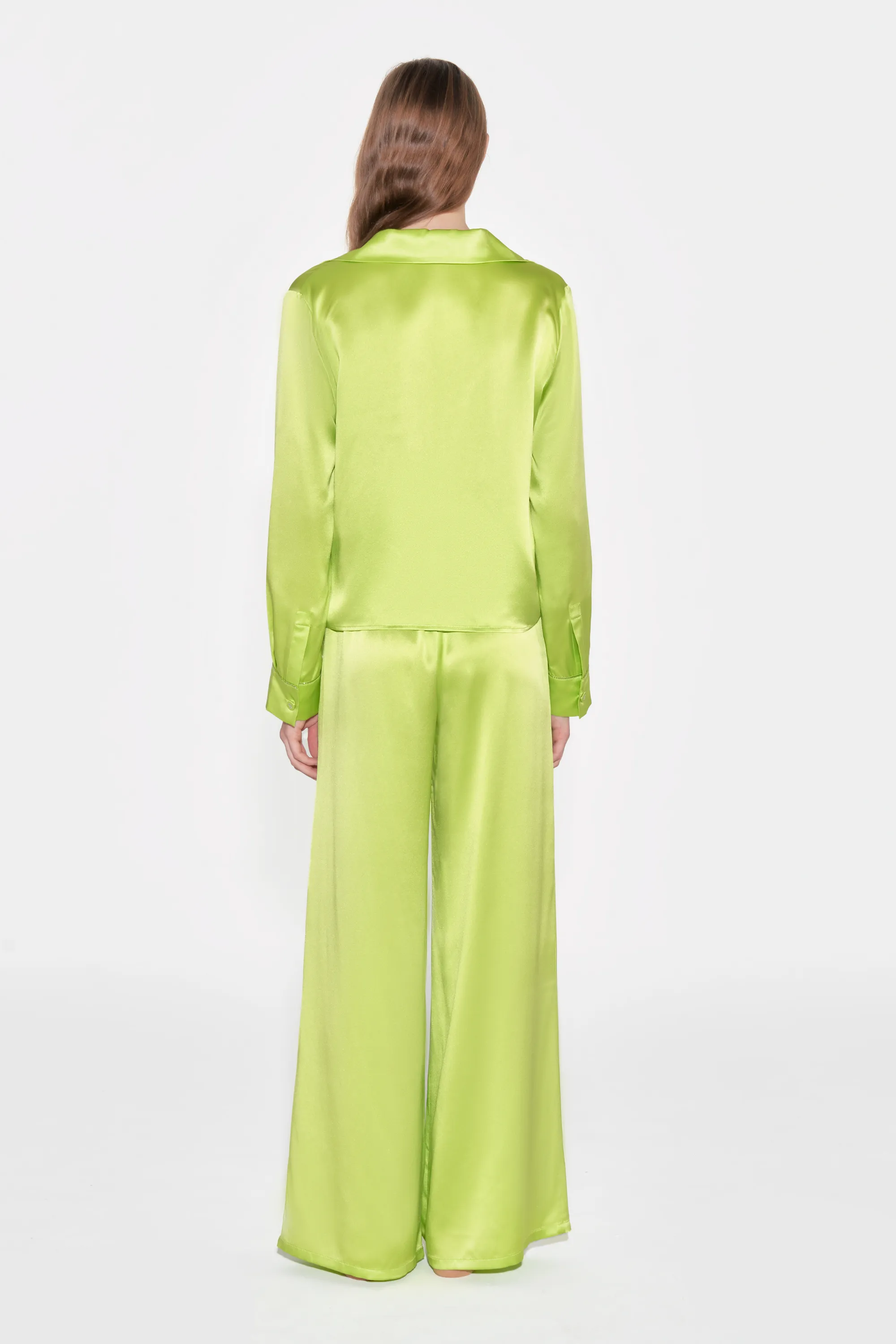 Lime Green Silk Pyjama Top